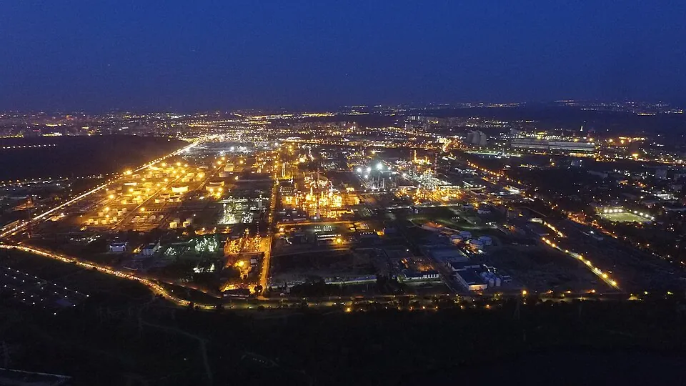 Aerial night view